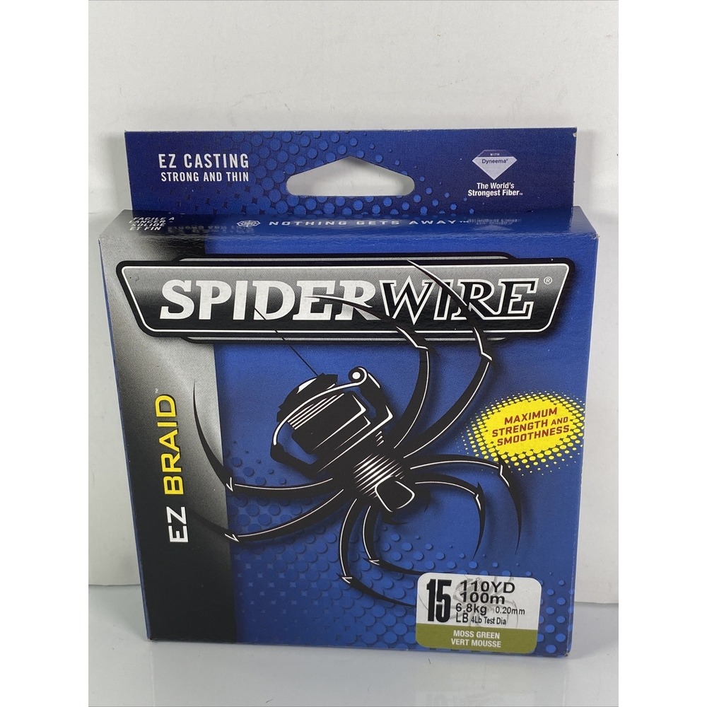 Spiderwire EZ Braid 15lb 110yd Moss Green NEW Dyneema‎ Fishing Line Microfiber